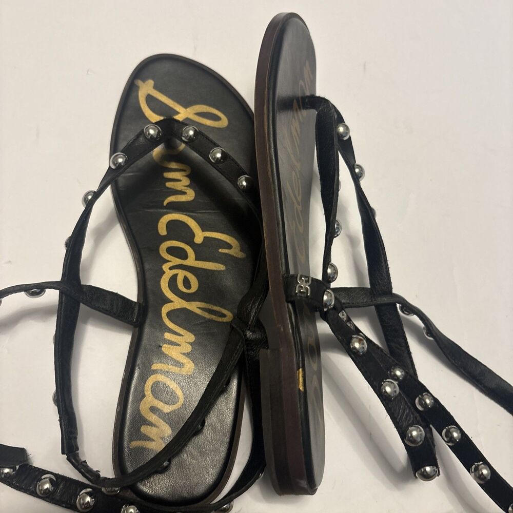 Sam Edelman Women’s Elisha Strappy Studded Leather Sandals Black Size 9 - Picture 9 of 13
